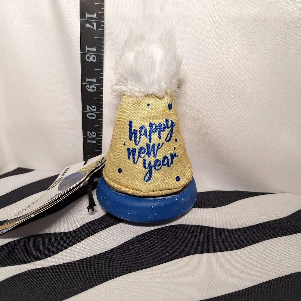 NWT Bark Super Chewer Chew Years Party Hat Dog Toy S-M